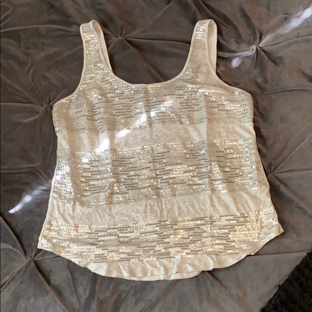 Sequins Gray Tank Top
